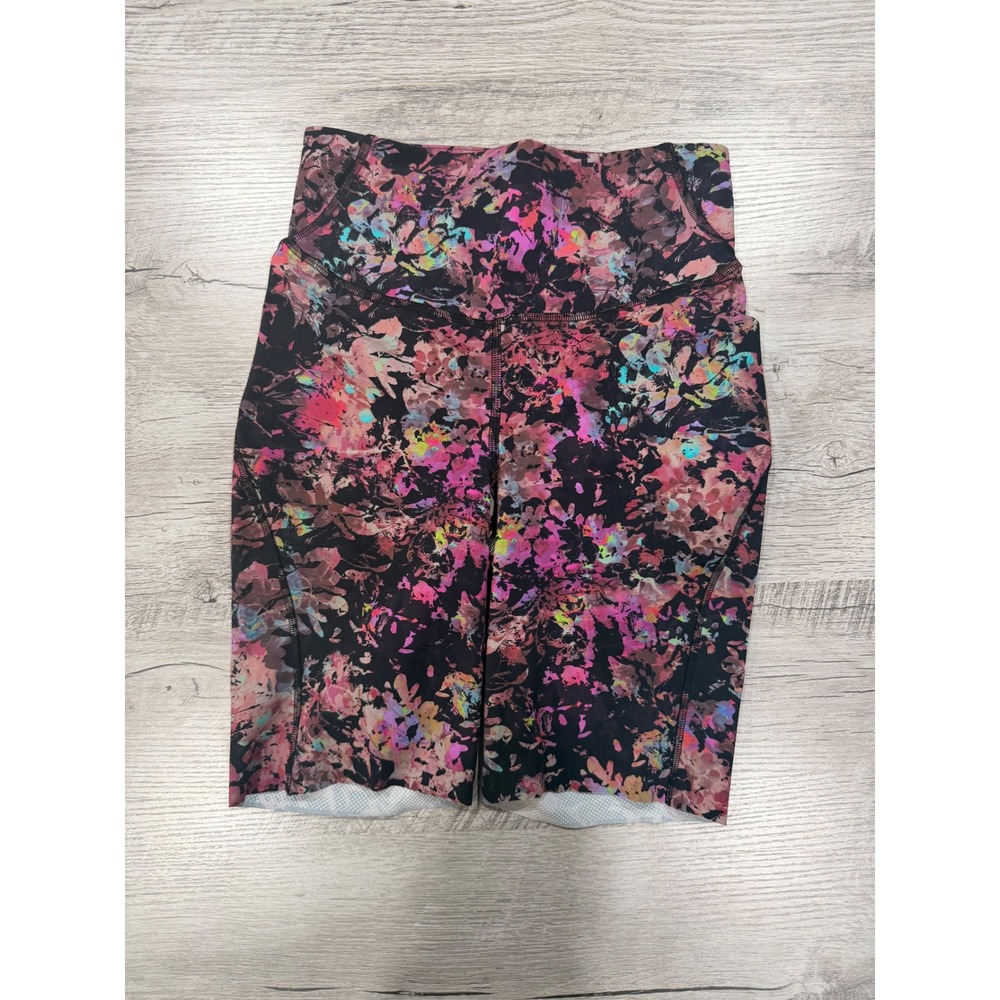 Lululemon Floral Bike Shorts High Rise Multicolor Workout Yoga Size 4